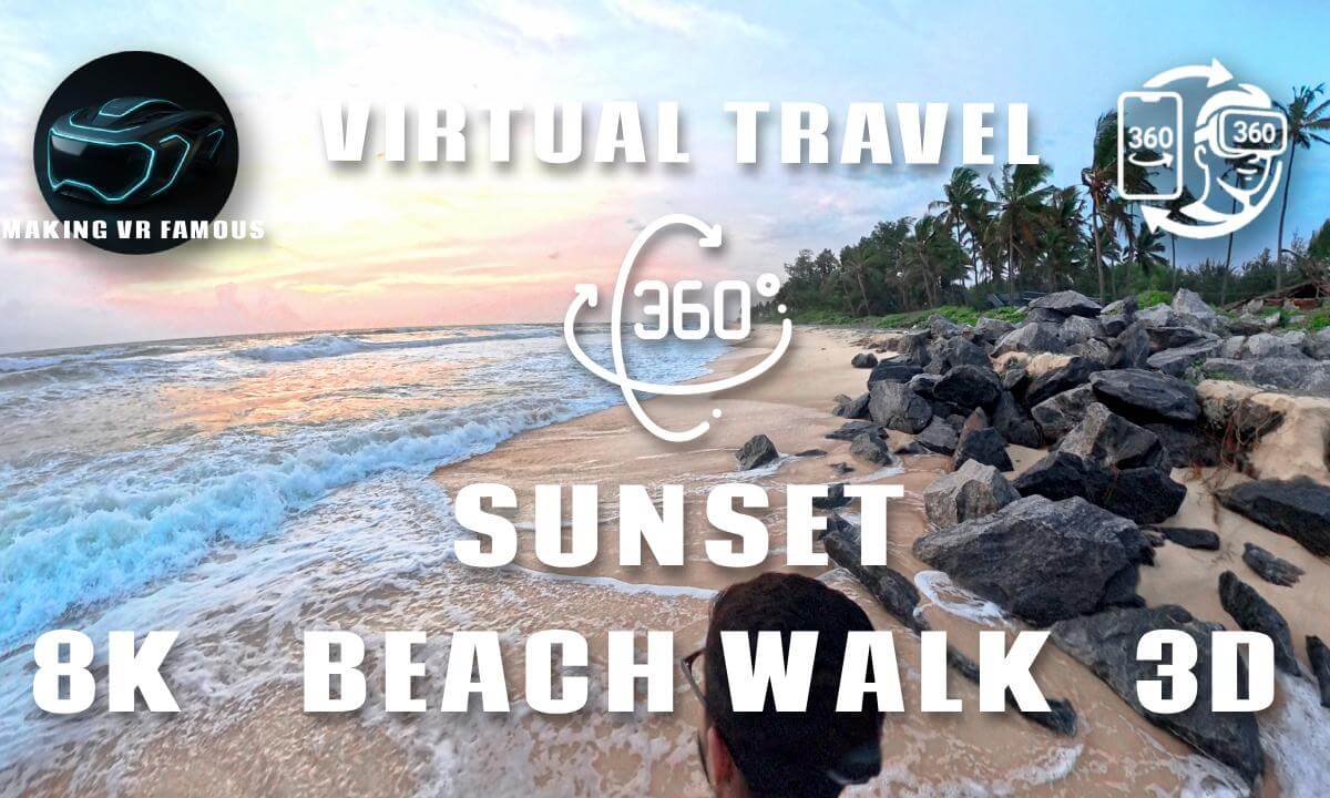Relaxing 360 VR Beach Walk at Sasihithlu | Ocean Sounds & Scenic ...