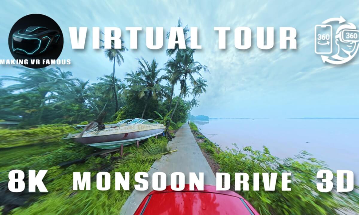360 VR Monsoon Drive – Relaxing Highlights | South India in Virtual Reality