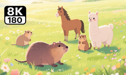 Capybara and its friends卡皮巴拉和它的朋友们