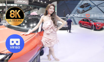 Models at the booth of AION VR Video Models at the booth of AION VR