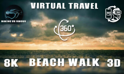 360 VR Beach Walk at Ullal Beach in 8K ASMR Coastal Sounds And Virtual Travel Escape
