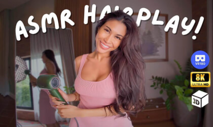 Messing Around with My Hair in VR180 | Testing 3D Hair Moves & ASMR Sounds | www.VRwithKaty.com Messing Around with My Hair in VR180 | Testing 3D Hair Moves & ASMR Sounds | www.VRwithKaty.com