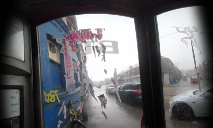 A pay phone shelter from the rain VR Video A pay phone shelter from the rain VR