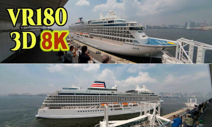 A luxury cruise ship 'ASUKA III' enters  Tokyo International Cruise Terminal for the first time in Tokyo , JAPAN A luxury cruise ship 'ASUKA III' enters  Tokyo International Cruise Terminal for the first time in Tokyo , JAPAN