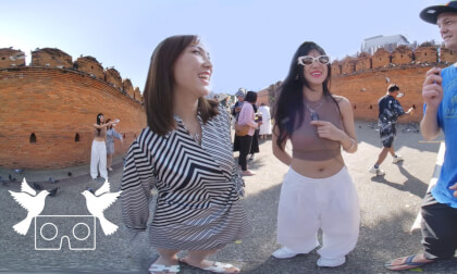 Students with Pigeons Chiang Mai Thailand VR Video Students with Pigeons Chiang Mai Thailand VR