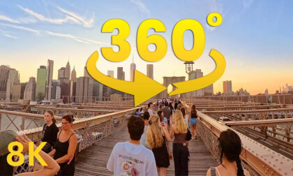 360° Brooklyn Bridge Walking Tour – Dreamy NYC Sunset POV (Part 1) VR Video 360° Brooklyn Bridge Walking Tour – Dreamy NYC Sunset POV (Part 1) VR
