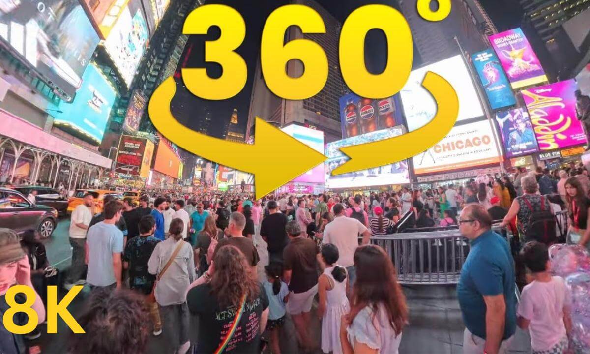 360° VR NYC Night Walk - Times Square 8k