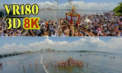 Enoshima Tenno Festival , carrying the portable shrine across the sea in Kanagawa , JAPAN VR Video Enoshima Tenno Festival , carrying the portable shrine across the sea in Kanagawa , JAPAN VR