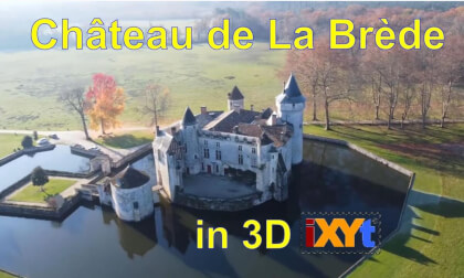 Château de La Brède, Gironde, France in 3D SBS LR video for VR Château de La Brède, Gironde, France in 3D SBS LR video for VR