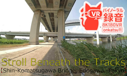 【8K & Binaural Audio】Stroll Beneath the Tracks VR | Shin‑Komatsugawa Bridge, Edogawa, Tokyo