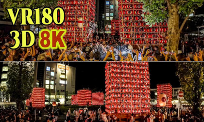 Combined parade of seven Lantern  floats at Kuki Lantern Festival "Tennosama" in Saitama , JAPAN VR Video Combined parade of seven Lantern  floats at Kuki Lantern Festival "Tennosama" in Saitama , JAPAN VR