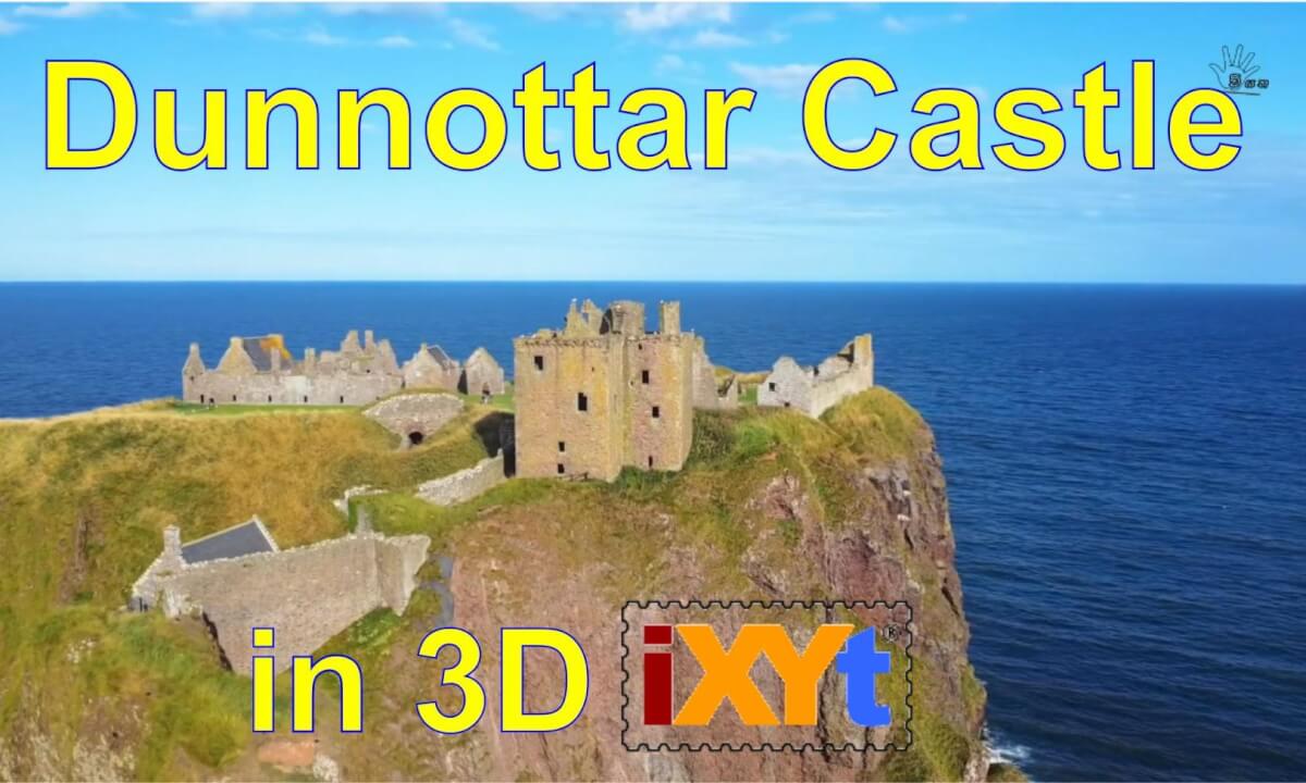 Dunnottar Castle, Aberdeenshire, Scotland in 3D SBS LR video for VR