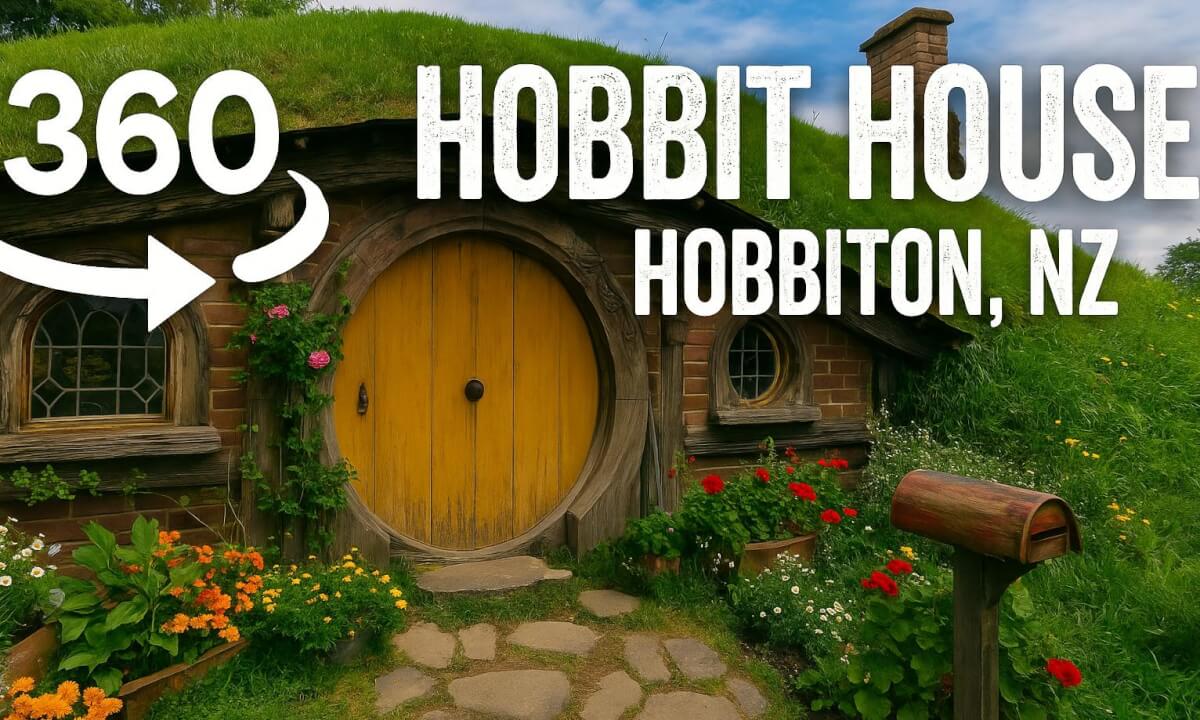 360° Tour Inside a Real Hobbit House in Hobbiton, New Zealand! | Lord of the Rings Movie Set