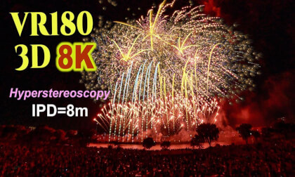 Hyperstereoscopy ( IPD=8m ) 3D VR180 ,Katsuhika Fireworks 2025 [Long Ver.] in Tokyo , JAPAN