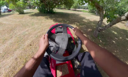 POV gardenboy on tractor