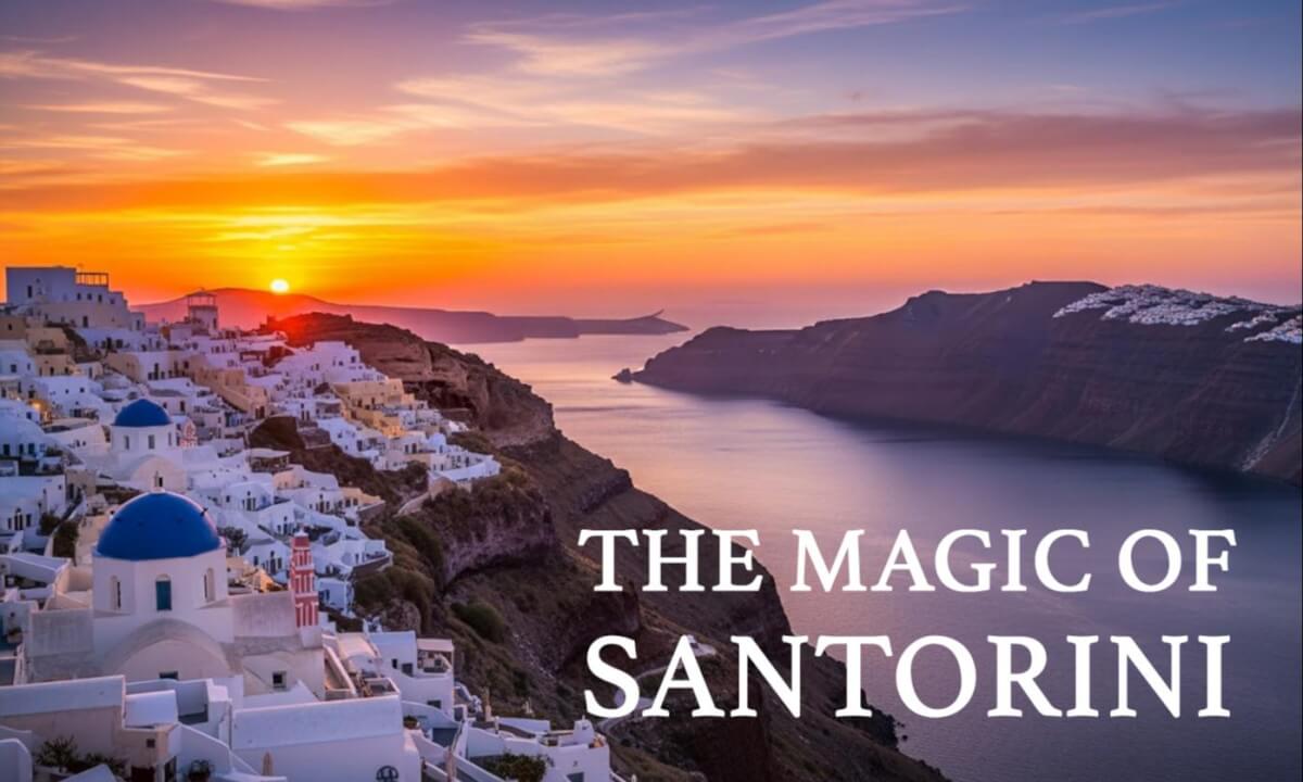 Santorini, The Magical greek Islands - Relaxing Scenery With Calming Music