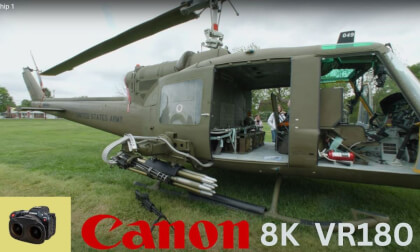Huey UH-1B Gunship 049 Armed Forces Day Findlay Ohio 2023 Canon 8K60 VR180