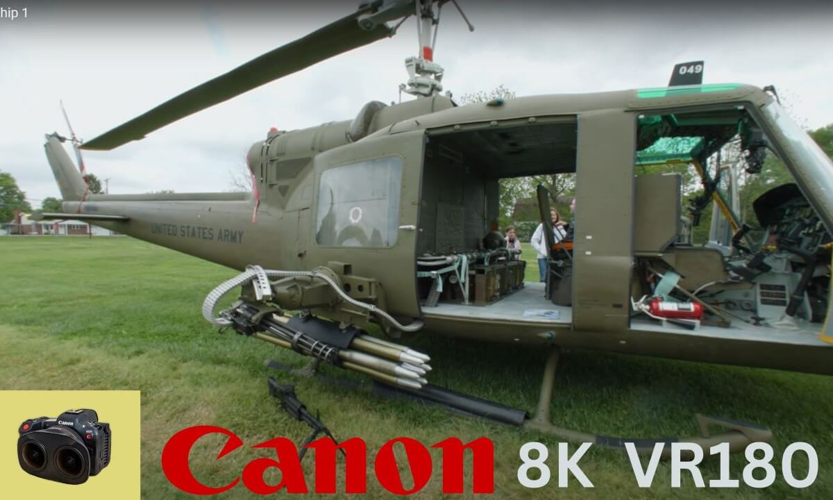 Huey UH-1B Gunship 049 Armed Forces Day Findlay Ohio 2023 Canon 8K60 VR180