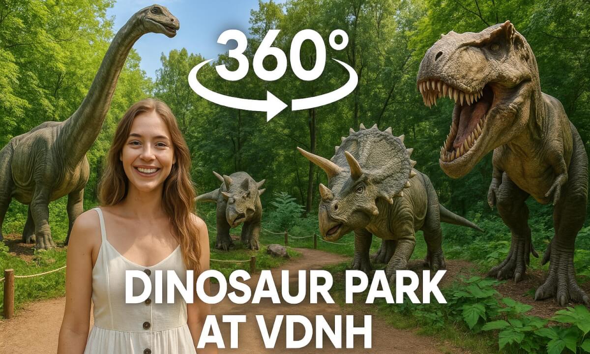 Insta 360 x4 Dinosaur Park at VDNH Kyiv | 360° Video Tour | Walk Among Dinosaurs