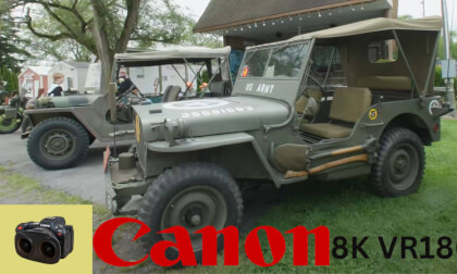 Row of Military Vehicles Armed Forces Day Findlay Ohio 2023 Canon 8K60 VR180