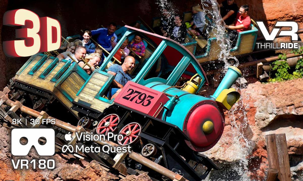 Abandoned Gold Mine at Walibi Belgium! 😱 VR180 3D 8K Calamity Mine VR Roller Coaster applevisionpro metaquest