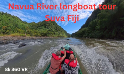Navua River Longboat Adventure in 360° | Magic Waterfall & Rapids | Suva, Fiji VR 8K Navua River Longboat Adventure in 360° | Magic Waterfall & Rapids | Suva, Fiji VR 8K