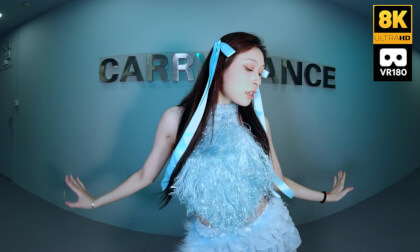 Pigtailed dancer in  blue VR Video Pigtailed dancer in  blue VR