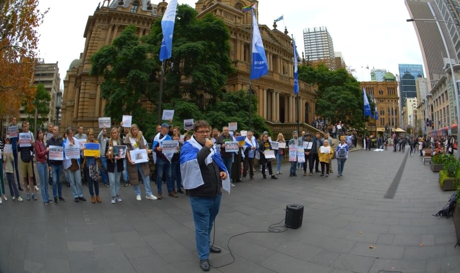 Rally of Russians who are against Putin and stand with Ukraine