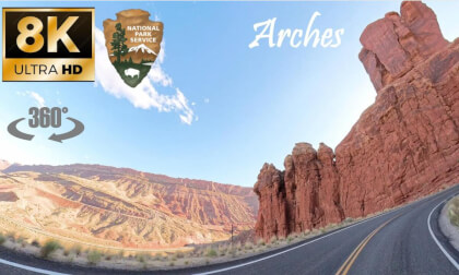 Riding Arches National Park on a Ninja 1000.  360 Degree 8k Video. VR Video Riding Arches National Park on a Ninja 1000.  360 Degree 8k Video. VR