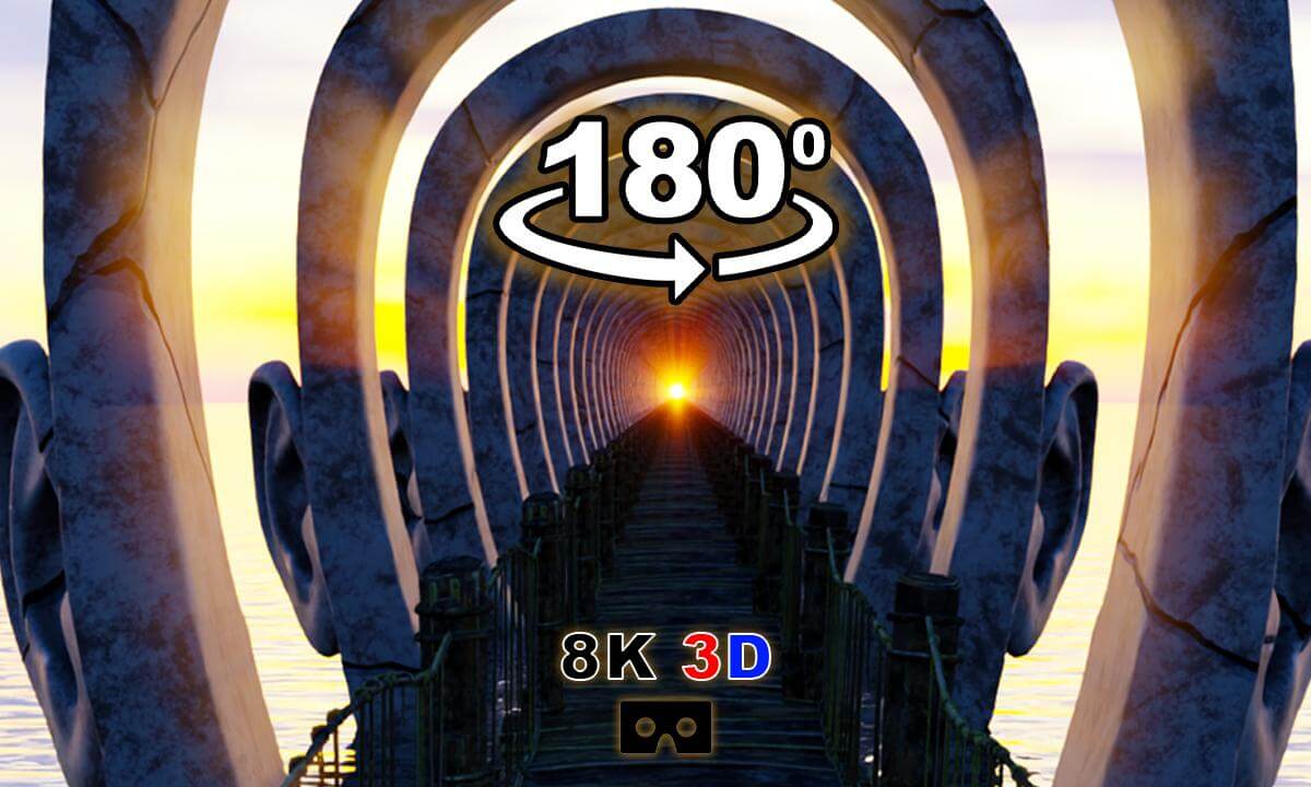 1 Hour VR Meditation Journey - Infinite Bridge / 180° 8K 3D