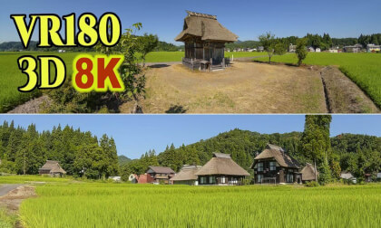 Traditional Japanese countryside scenery at  summer rural village in Niigata , JAPAN Traditional Japanese countryside scenery at  summer rural village in Niigata , JAPAN