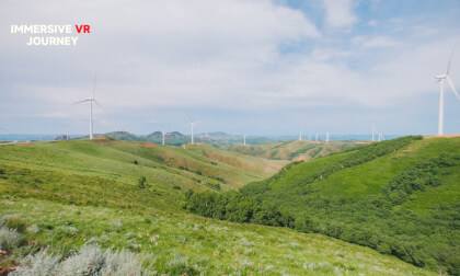 Wind Turbines on the Grassland VR Video Wind Turbines on the Grassland VR