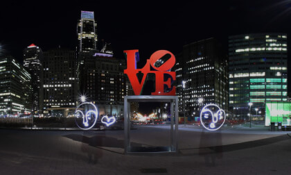 What if we kissed at the LOVE statue?  - VR180 light painting animation What if we kissed at the LOVE statue?  - VR180 light painting animation