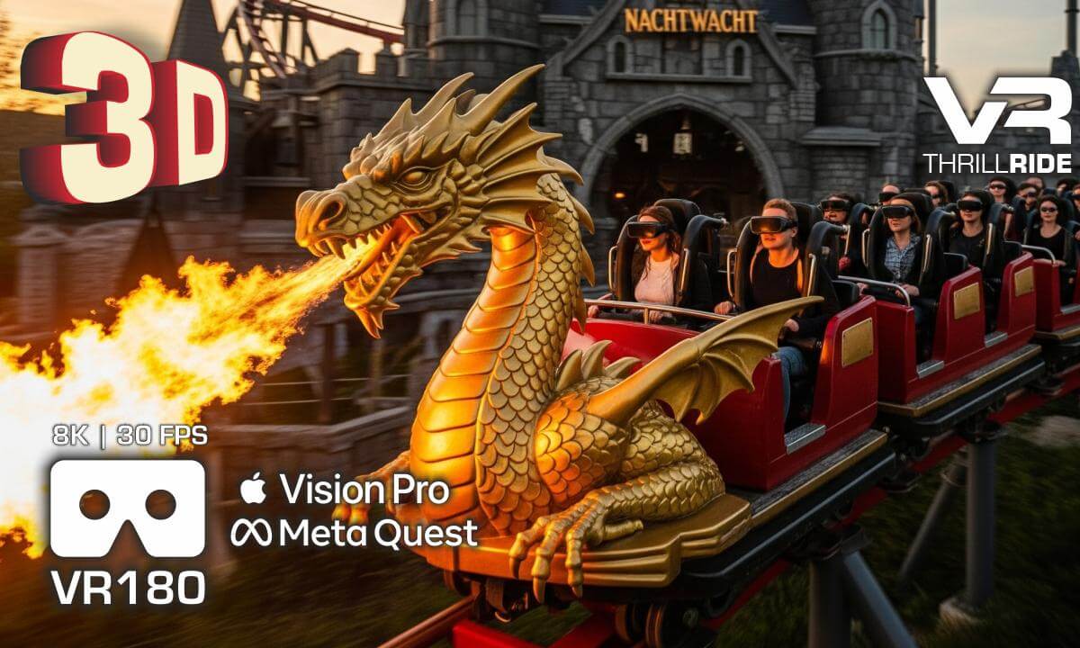 The Dragon is Back! DRACONIS 3D VR180 8K POV VR Roller Coaster | Plopsaland Belgium Apple Vision Pro Meta Quest 3 Kandao Qoocam 3 Ultra modded
