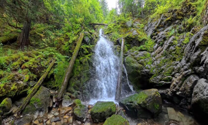 Waterfall on Stewart Creek near Ymir, British Columbia (8k, 360) Waterfall on Stewart Creek near Ymir, British Columbia (8k, 360)