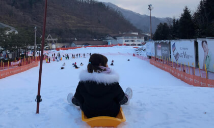 Korea Winter Snow Sledding with Amber 360 VR