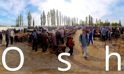 Osh,Kyrgyzstan-animal market,food market and riverside fair