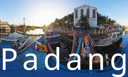 Padang,Sumatra,Indonesia-a canal with boats