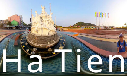 Ha  Tien,Vietnam-morning market at the river VR Video Ha  Tien,Vietnam-morning market at the river VR