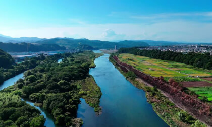 River Journey #2 — Blue River over Patchwork Fields River Journey #2 — Blue River over Patchwork Fields