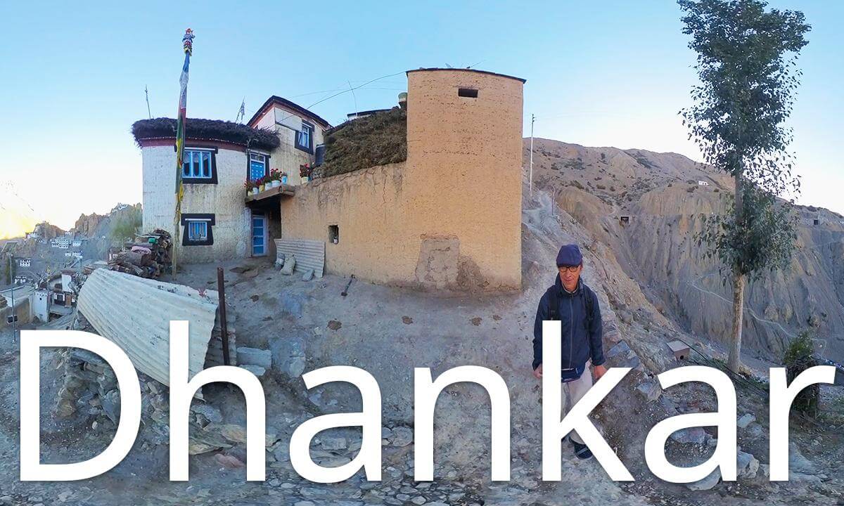 Dhankar,Spiti Valley,India-steep paths, cliffs and monastary