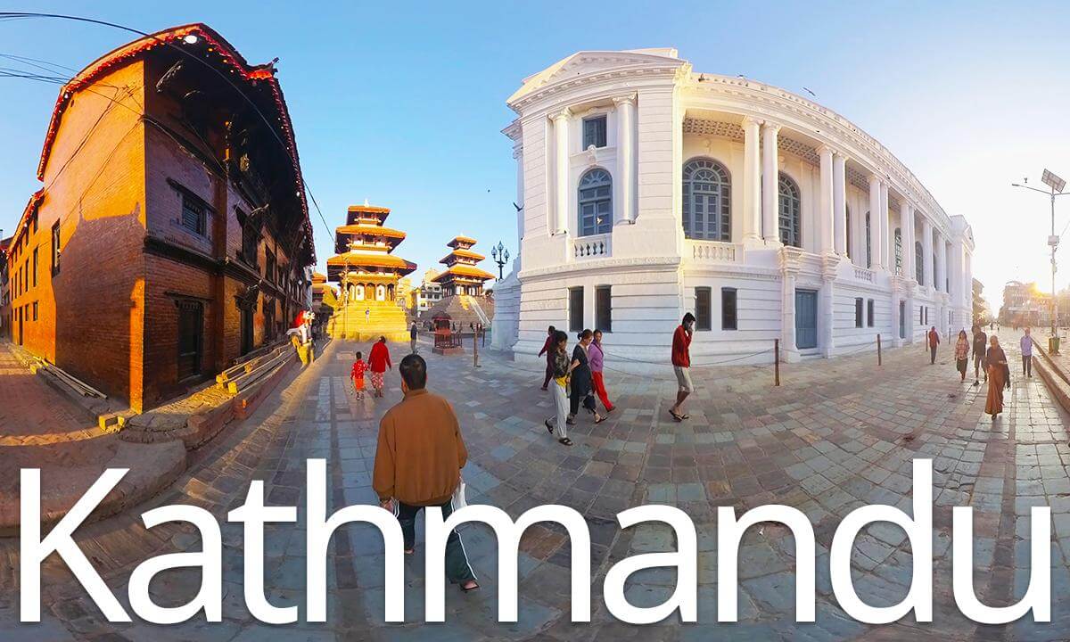 Kathmandu,Nepal-narrow lanes with street markets, temples and palaces