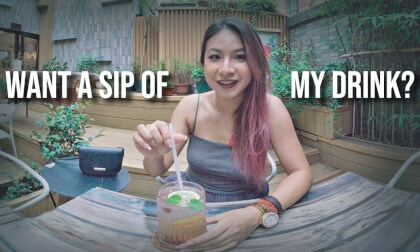 Want a sip of my drink?-Immersive Girlfriend Series VR Video Want a sip of my drink?-Immersive Girlfriend Series VR