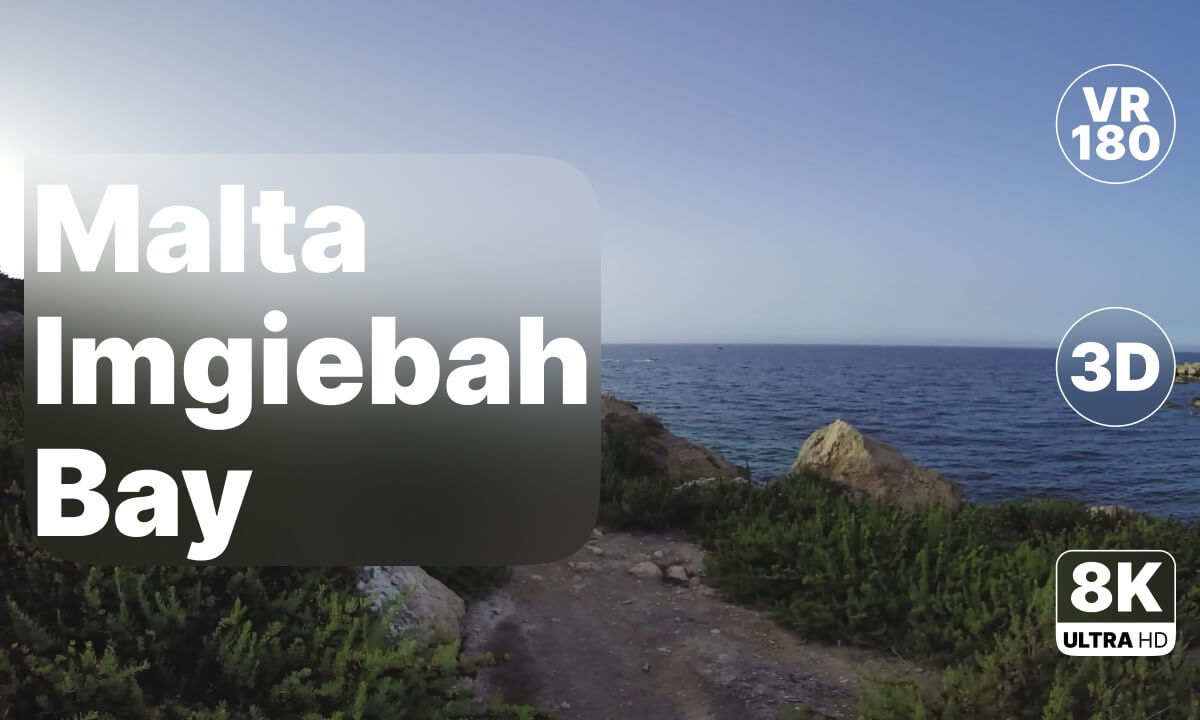 Malta Imgiebah Bay - Scenic Coastal Walk with Relaxing Music 8K 180 3D