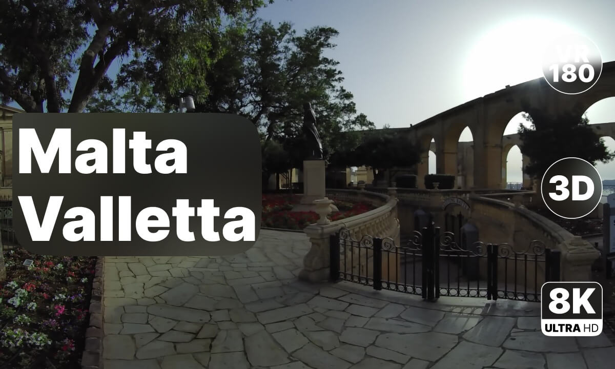 Malta Valletta - Peaceful Morning City Walk 8K 180 3D