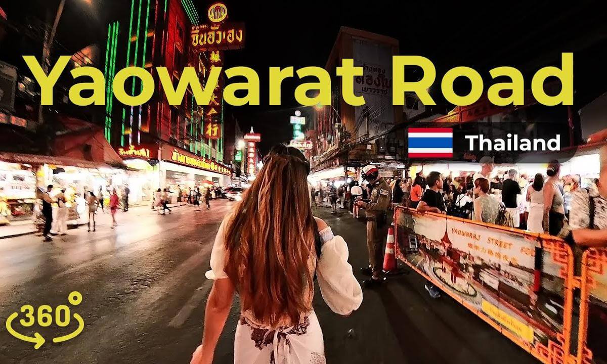 POV 360: A night walk in Bangkok's Chinatown with a thai girl