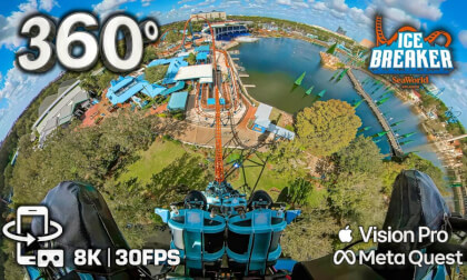 SeaWorld's Ice Breaker Roller Coaster in 8K 360° - The Full Ride Experience - Meta Quest - Apple Vision Pro