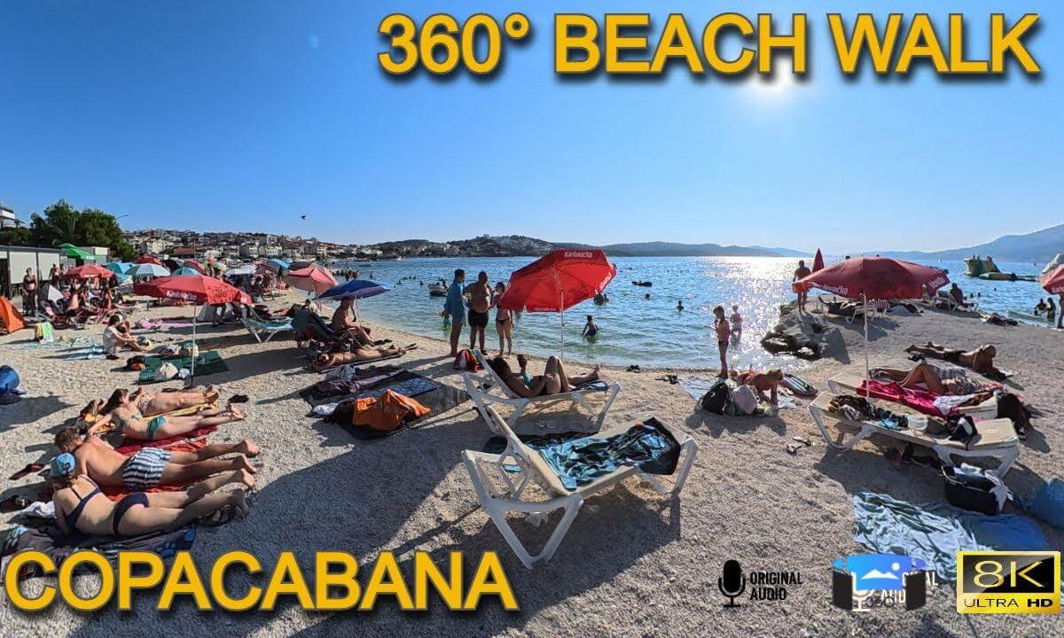 🏝️ Copacabana Beach Okrug Gornji (Čiovo) 360° Walk – Croatia Summer 2025 Virtual Tour