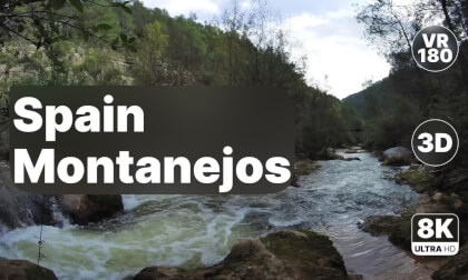 Spain Montanejos - Mountain Trail with River Views 8K 180 3D VR Video Spain Montanejos - Mountain Trail with River Views 8K 180 3D VR