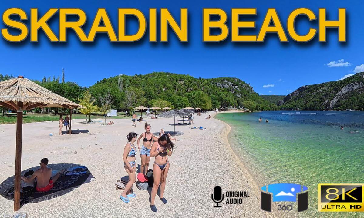🌅 8K 360° Virtual Walk | Late Summer Stroll at Skradin Beach, Croatia 🏖️🇭🇷
